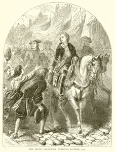 The Young Pretender vstupující do Dundee, 1715 od English School
