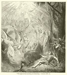 „Andělé Boží vystupující a sestupující“, Genesis, xxviii od English School