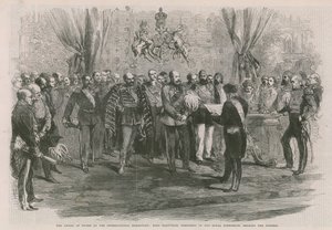 Předávání cen na mezinárodní výstavě; Earl Graville čte adresu od English School