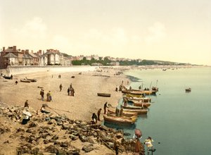 Pláž, Exmouth (ručně kolorovaná fotografie) od English School