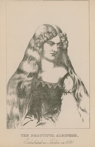 Krásná albiness, vystavená v Londýně v roce 1810 od English School