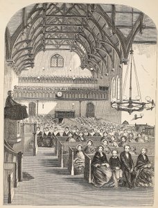 Kaple v Brixtonu, ilustrace z knihy The Criminal Prisons of London and Scenes from Prison Life od Henryho Mayhewa a Johna Binnyho, vyd. 1862 od English School