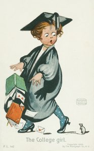 Studentka (barevná litografie) od English School