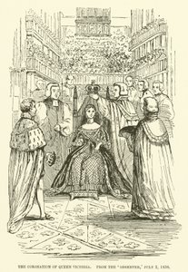 Korunovace královny Viktorie, od Observer, 2. července 1838 (rytina) od English School
