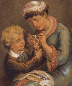 Uříznutý prst (barevná litografie) od English School