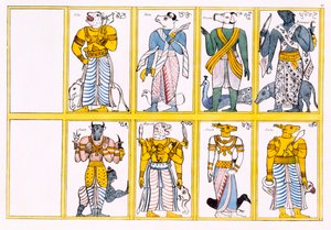 Ďáblové, včetně Ayimane, Sooniyan a Calloo-Coomare, z Historie a doktrína buddhismu od Edwarda Uphama, 1829 od English School