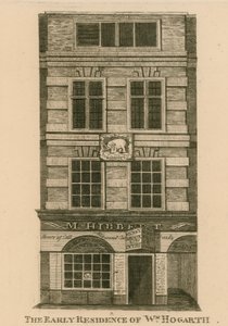 Rané sídlo Williama Hogartha, Fenchurch Street, Londýn od English School