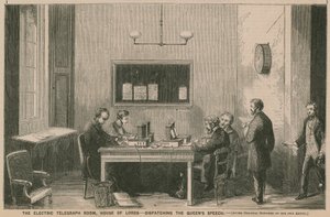 Elektrická telegrafní místnost, Sněmovna lordů - odesílání projevu královen od English School