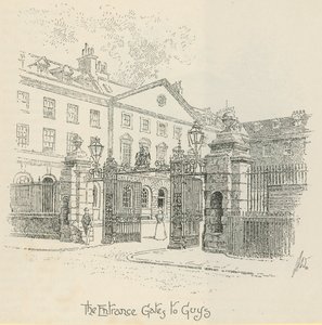 Vstupní brány do Guys Hospital v Londýně od English School