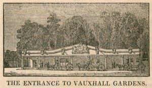 Vstup do Vauxhall Gardens v Londýně od English School