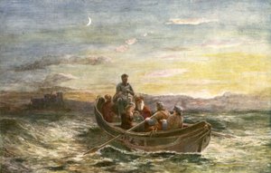 Útěk Mary Queen of Scots z hradu Loch Leven od English School