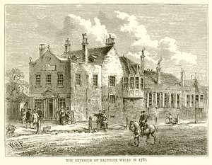 Exteriér Bagnigge Wells v roce 1780 od English School