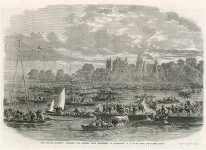 Samice Blondin překonává Temži z Battersea do Cremorne na napnutém laně od English School