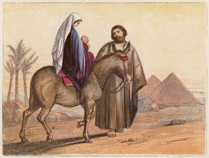 Útěk do Egypta (barevná litografie) od English School