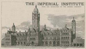 Čelní pohled na Imperial Institute, postavený podle návrhů pana Thomase E Collcutta od English School