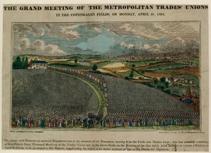 Velká schůze metropolitních odborů na kodaňských polích, 21. dubna 1834 od English School
