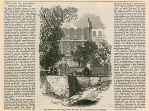 Dům Daniela Maclise v Cheyne Walk od English School
