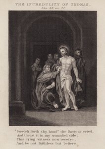 Thomasova nedůvěra, John XX, ver 27 (rytina) od English School