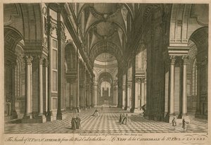 Vnitřek katedrály St Pauls od západního konce ke chóru od English School