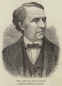 Zesnulý M Louis Blanc, francouzský politický spisovatel (rytina) od English School