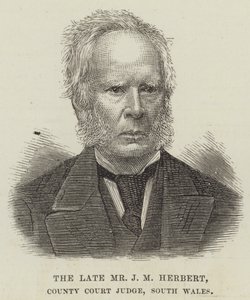 Zesnulý pan J M Herbert, soudce okresního soudu, Jižní Wales (rytina) od English School