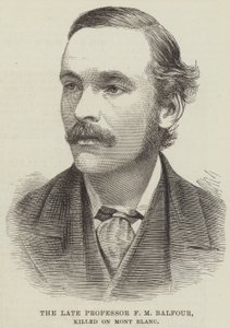 Zesnulý profesor F M Balfour, zabit na Mont Blanc (rytina) od English School
