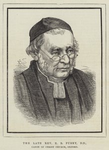 Zesnulý reverend E B Pusey, DD, Canon of Christ Church, Oxford (rytina) od English School