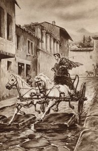 Život ulice v Pompejích ve velkých dnech předtím, než město zmizelo (barva litho) od English School