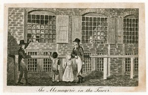 Zvěřinec v Tower of London kolem roku 1820 od English School