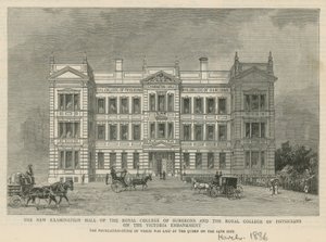 Nová zkušební síň Royal College of Surgeons a Royal College of Physicians od English School