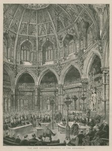 Nové síně rady v Guildhall v Londýně od English School