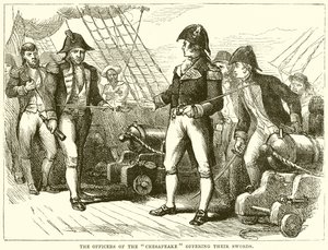 Důstojníci Chesapeake nabízejí své meče od English School