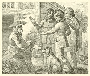 Stařec a jeho synové (rytina) od English School