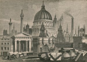 Hlavní architektonická díla Velké Británie, seskupená se zednářskými emblémy od English School
