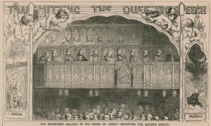 Die Reportertribüne im House of Lords von English School