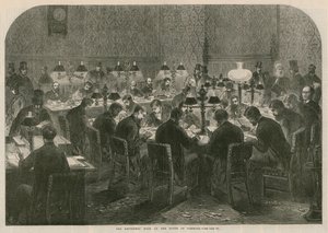 Reportérská místnost v Dolní sněmovně od English School