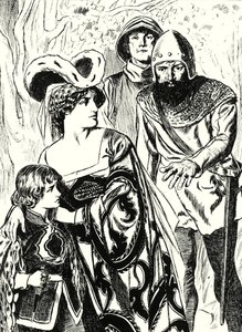 Lupiči objeví královnu Markétu a prince (litografie) od English School