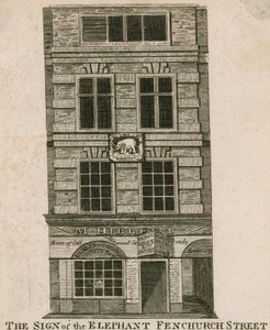 Znamení slona, Fenchurch Street, Londýn od English School