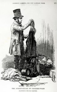 Pouliční prodejce nádobí s výměnou starého oblečení, kolem roku 1840 od English School