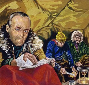 Tři přeživší cestovali ještě několik mil, ale nyní jim došla ropa a jídlo od English School