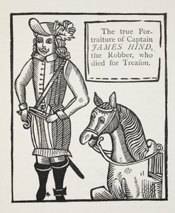 Skutečný portrét kapitána Jamese Hinda, lupiče, který zemřel na zradu, ilustrace z Chap-books of the Eighteenth Century od Johna Ashtona, hospoda. 1882 od English School