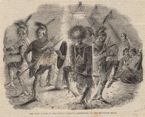 Válečný tanec indiánů z Ioway, vystavující v Egyptské síni od English School