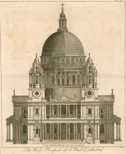 Západní vyhlídka katedrály St Pauls v Londýně od English School
