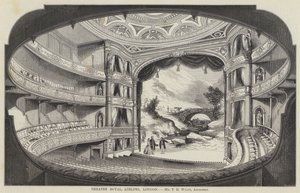Theatre Royal, Adelphi, Londýn (rytina) od English School