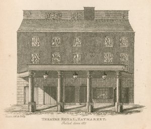 Theatre Royal, Haymarket, Londýn, zbořeno v roce 1821 od English School