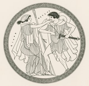 Theseus a Aithra od Hibrona (rytina) od English School