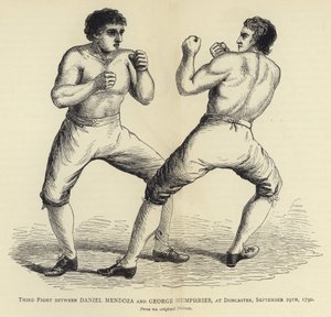 Třetí boj mezi Danielem Mendozou a Georgem Humphriesem, v Doncasteru, 29. září 1790, z původního obrázku od English School