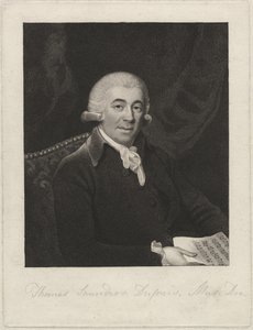 Thomas Saunders Dupuis, cca 1800 (tehovaná rytina) od English School