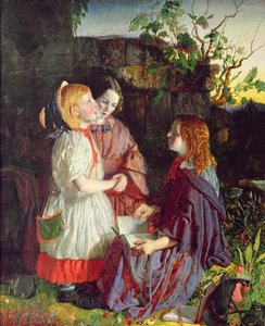 Tři mladé dívky v krajině, c.1860 od English School