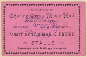 Vstupenka do Gattis Charing Cross Music Hall od English School